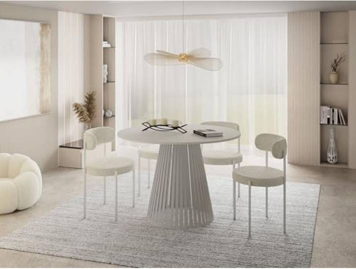 WFL GROUP Esstisch Rund Ausziehbar mit Lamellen im Loft-Stil – 120 bis 200 cm – Industrieller Tisch mit Kaschmir Metallbeinen, Platzsparend für Wohnzimmer oder Esszimmer – Grau-Beige