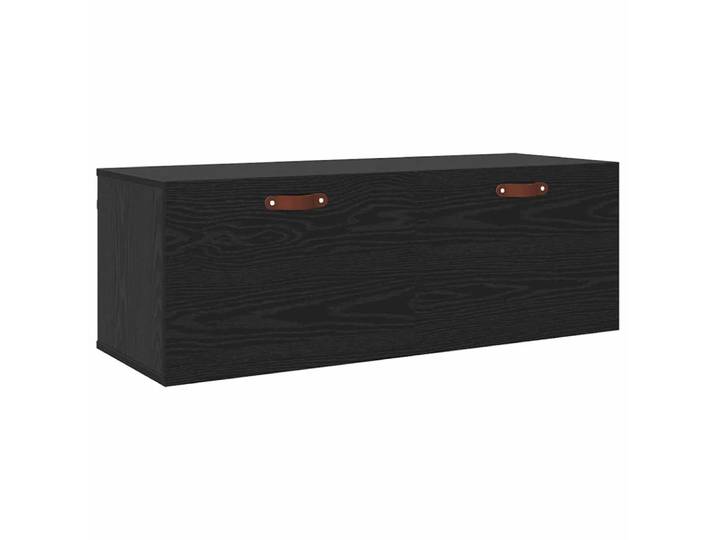 Armoire murale noire moderne 100 x 36 x 35 cm bois marron