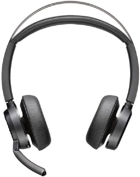 Poly Voyager Focus 2 USB-C-C Teams + adaptateur USB-C/A Casque Bluetooth compatible USB-A / USB-C et 3 niveaux d'ANC hybride pour éliminer les