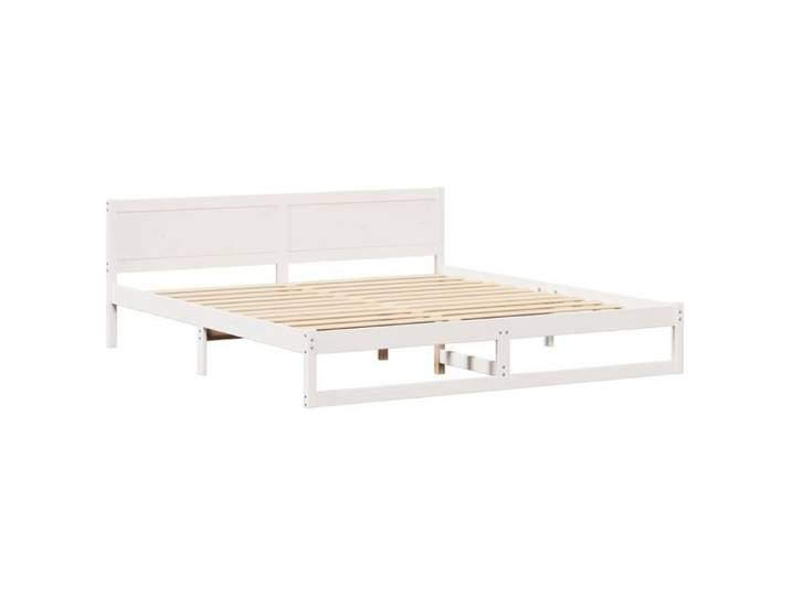 PROMOTION Lit 2 personnes - Cadre de lit Blanc Bois 180 x 200 cm Robuste Cadre de lit 62918 - BestMeuble