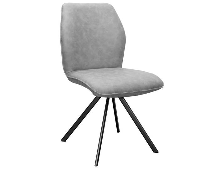 Livetastic Stuhl, Grau, Metall, Flachrohr, 50x64x87 cm, Stoffauswahl, Esszimmer, Stühle, Esszimmerstühle, Vierfußstühle