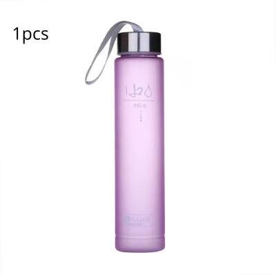 Inspired Finds Frosted Sports Water Bottle With Rope Handle Leakproof, Stylish, And Reusable Drinking Cup frosted Purple 280ml