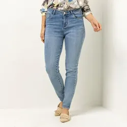 VIA MILANO Jeans, knöchellang 5-Pocket-Style VA-Strasslogo schmale Passform