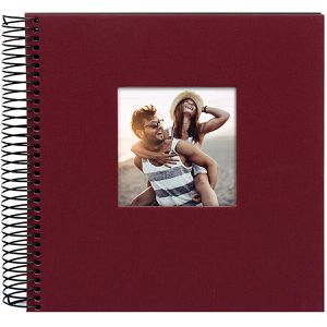 Goldbuch Fotoalbum Bella Vista 12764, Spiralalbum, 20 x 20 cm, 40 schwarze Seiten für 40 Fotos, bordeaux