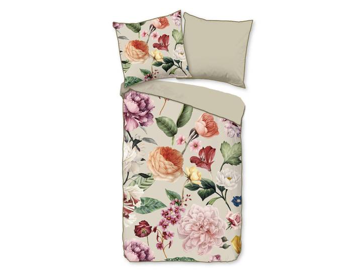 Wendebettwäsche Fiori, Gelb, Beige, Ecru, Floral, 135x200 cm, atmungsaktiv, Heimtextilien, Bettwäsche & Leintücher, Bettwäsche, Wendebettwäsche
