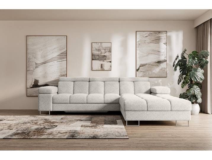 ALTDECOR Ecksofa mit Schlaffunktion und Bettkasten - COMA L - 271x203x79 - Grün Corner Sofa Eckcouch Couch L-Form, links/rechts angeordnet, Schlafcouch Ausziehbar Wohnlandschaft