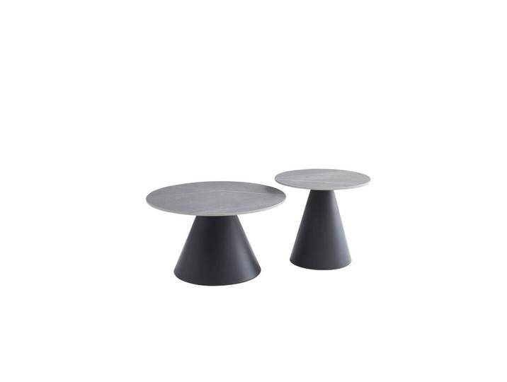 COUCHTISCHSET Dustin Grau, Schwarz D:70/50cm