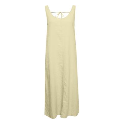 Midikleid B.YOUNG "Damen Kleid BYFALAKKA", Damen, Gr. 38, N-Gr, gelb (italian straw), Obermaterial: 55% Leinen LI. 45% Viskose CV., Kleider Midikleid