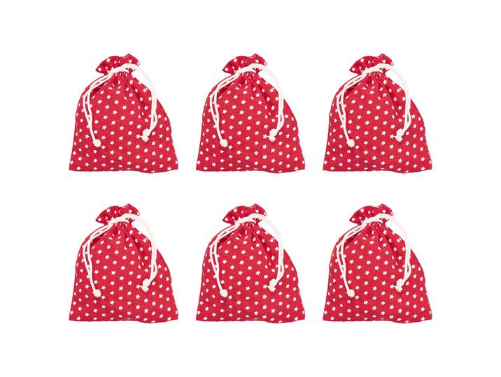 Geschenke-Säckchen PACK-A-BAG 6er-Set 14 x 18 x 5cm Rot/Rot