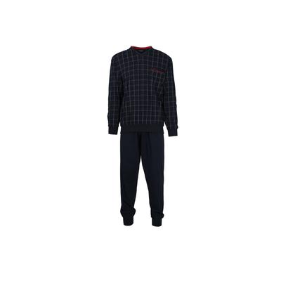 Schlafanzug GÖTZBURG "Pyjama", Herren, Gr. 4XL, blau (marine), Obermaterial: 100% Baumwolle CO., Homewear-Sets Schlafanzug