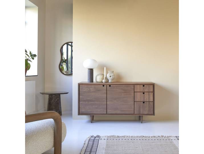 Buffet aus massivem Nussbaum 145 cm Jonak - Braun - Walnut