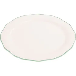 Asolo Teller oval 38 cm, weiß-hellblau