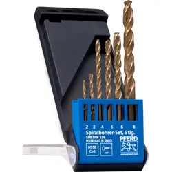 PFERD TOOLS Spiralbohrer-Set 6-tlg. INOX HSSE N DIN 338 für zähe und harte Werkstoffe - 25298004