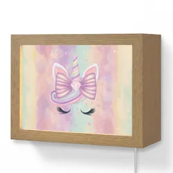 WANDLEUCHTE Einhorn - Glitzer - Regenbogen - Pastell 20x15 cm Wandlampe