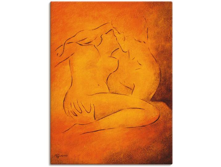 Leinwandbild ARTLAND Flammende Leidenschaft , orange (farbe bild(er): orange), B:60cm H:80cm, Bilder, Leinwandbild, auf Holzrahmen gespannt
