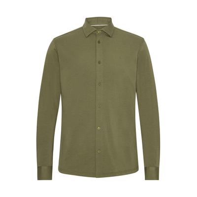 Langarmhemd CLEAN CUT COPENHAGEN "Clean Cut Copenhagen Clean Formal Stretch Shirt L/S", Herren, Gr. S, US-Größen, grün (army grün), 92% Baumwolle, 8% Elasthan, unifarben, normal, Hemden
