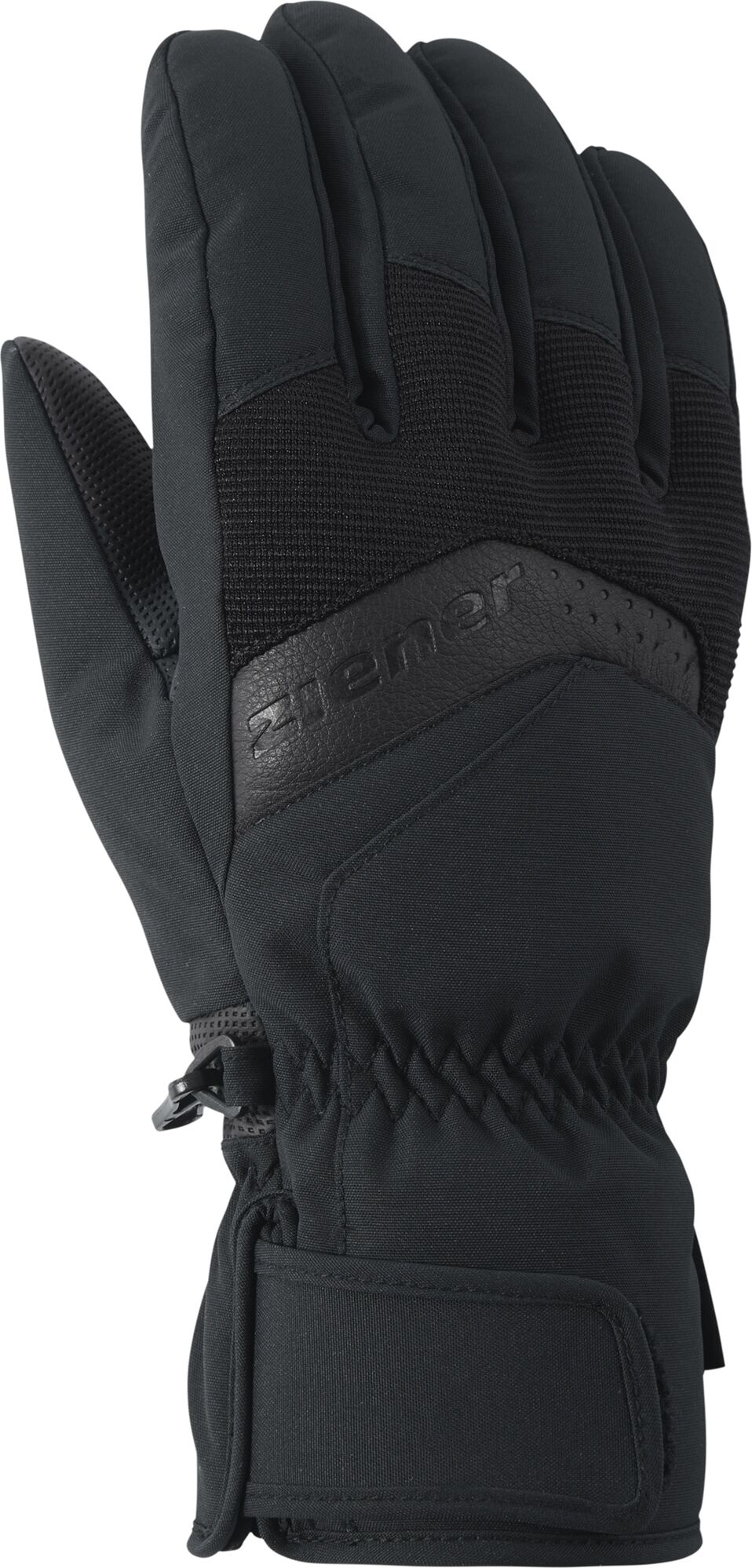 Skihandschuhe ZIENER "GABINO-Z", Herren, Gr. 6,5, schwarz, Kunstfaser, Handschuhe Skihandschuhe, wasserabweisend, windabweisend, atmungsaktiv schwarz 6,5