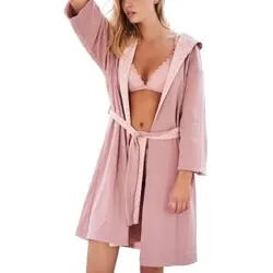 Missya Feline Double Sided Robe Rosa Baumwolle Large Damen