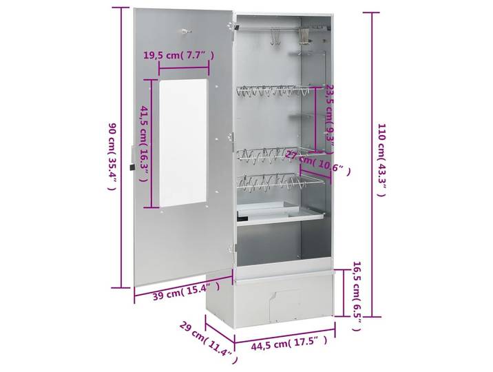 vidaXL Fumoir avec générateur de fumée froide Acier galvanisé