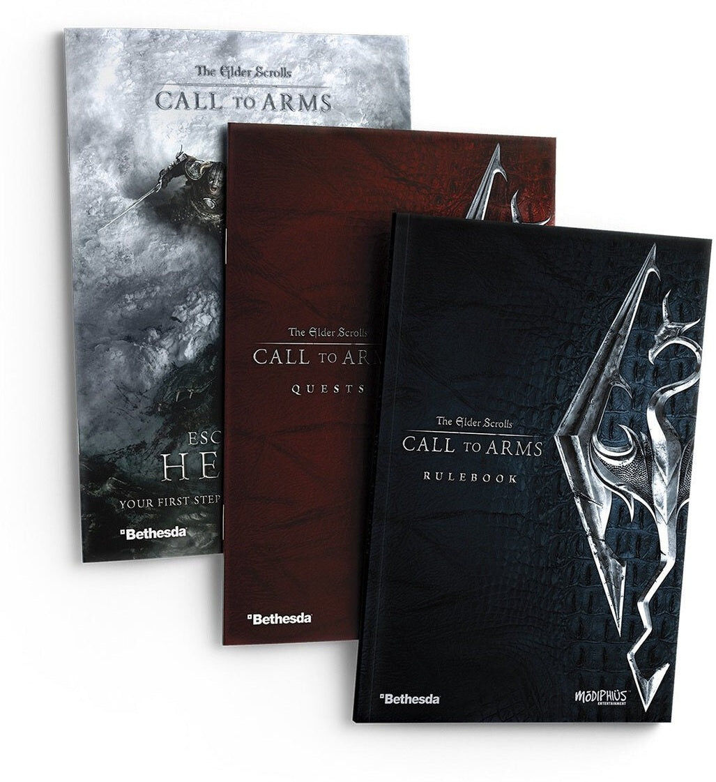 Modiphius Entertainment The Elder Scrolls: Call to Arms Core Rule Set for Tabletop Miniatures Games, Includes Quest Book, Dice, and Tokens