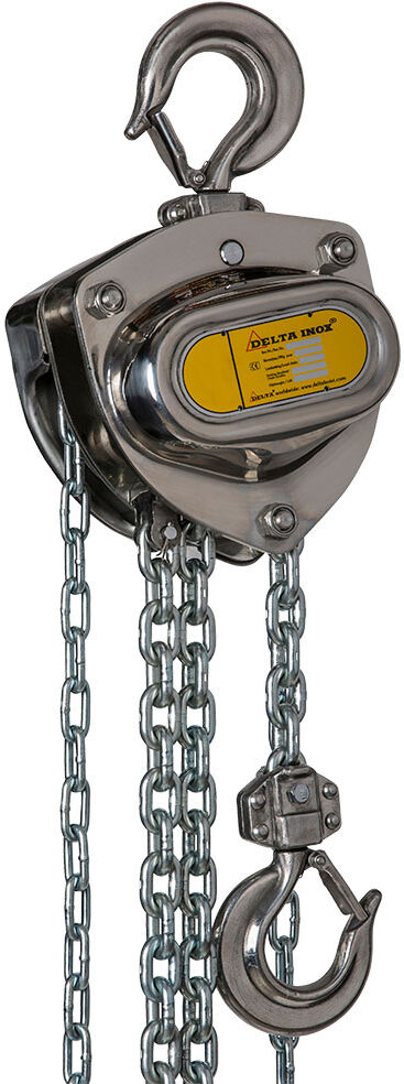 Delta Hoisting DELTA INOX Edelstahl Stirnradkettenzug mit Edelstahl Last- und Handkette Tragkraft 0,5t Hubhöhe 3m