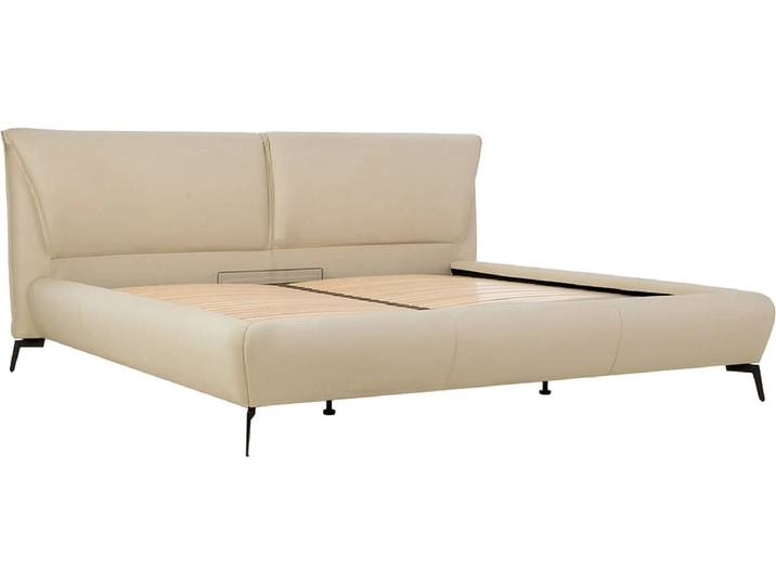 Bett DOVER 160x200cm echtleder beige