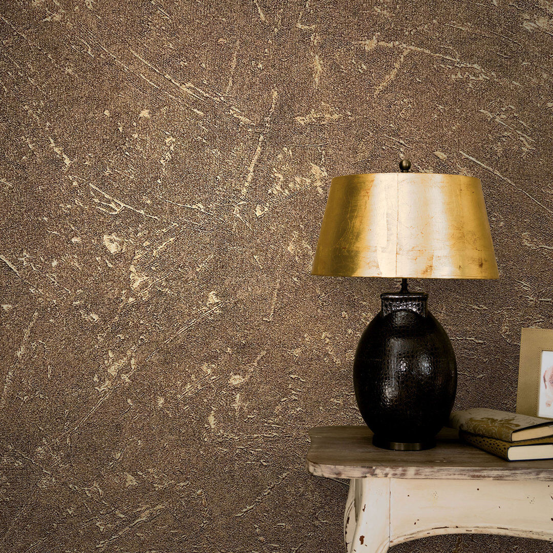 Rio Rudi 10.05m x 53cm Textured Matte Wallpaper Roll Bronze 10.05cm L