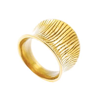 Fingerring JOBO "breit" Gr. 54, gold (goldfarben), Fingerringe, Damen, 54, Edelstahl, Fingerring, Edelstahl goldfarben beschichtet