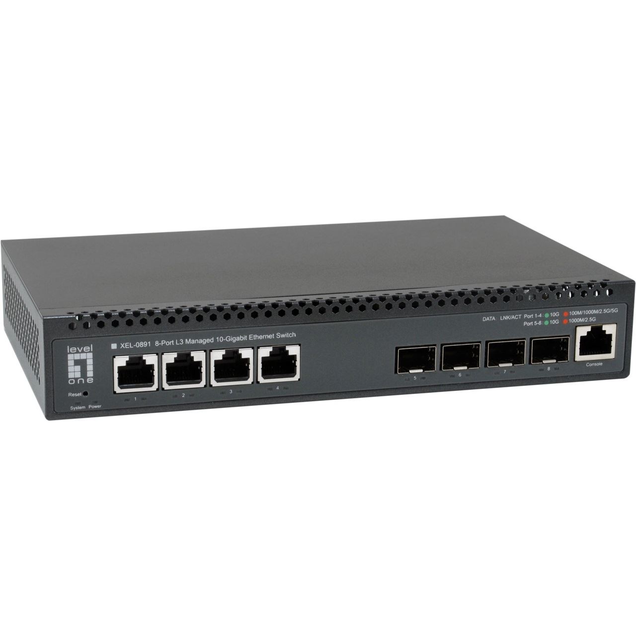 LevelOne Switch 4x10GE/4x10GSFP+ 19" Managed L3