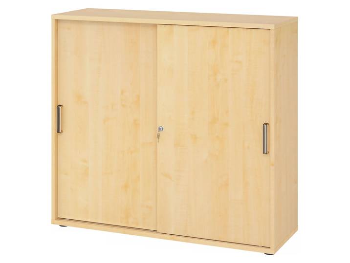 BETA S 1753S Schiebetürenschrank 3 OH Streifengriff Kunststoff Ahorn