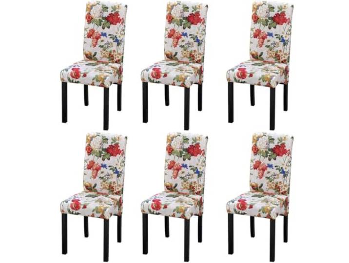 fsahslih Esszimmerstühle 6er Set Polsterstühle mit Blumenmuster Farbenfrohes Blumenmuster und dicke Polsterung für gemütliche Stunden im Essbereich und Wohnzimmer.