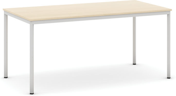 B2B Partner Esstisch BASIC, 160x80 cm, graues Metallgestell, Birke