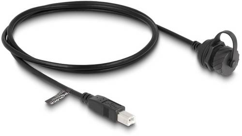Delock USB-Kabel USB 2.0 USB-B Buchse, USB-B Stecker 1.00m Schwarz 88011