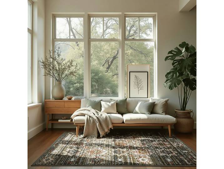 Kurzflorteppich Gia Global Grün 120 x 160cm Polypropylene