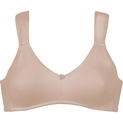 Bügelloser BH NATURANA "Athleisure", Damen, Gr. 75, Cup A, beige (light beige), Obermaterial: 90% Baumwolle, 10% Elasthan, unifarben, bequem, BHs, vorgeformte Cups, breite Träger, ohne Bügel, bequem, Baumwollmix