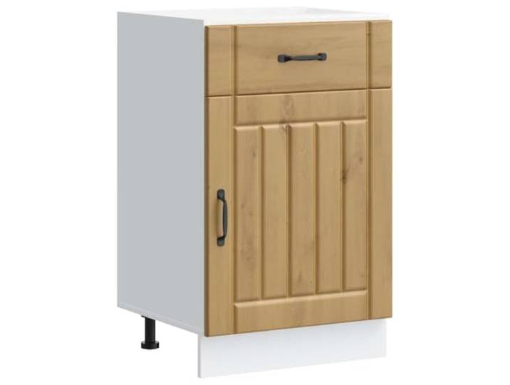 HKTMGDNG Küchenunterschrank Lucca Artisan-Eiche 50x46x81.5cm Praktischer Beistellschrank für die Küche mit höhenverstellbaren Füßen und geräumigen Fächern für Kochgeschirr.