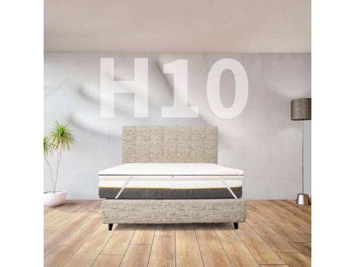 Topper aus Memory-Schaum, Höhe 10 cm, sehr weich und anschmiegsam, auch für französische Zusatzgewichte 140 x 200 cm, Topper amerikanisches Design, abnehmbar mit Gummibändern zur Befestigung – CUPID