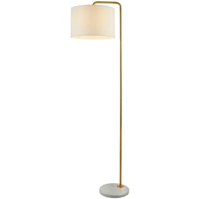 SEARCHLIGHT Stehlampe "Gallow Floor Lamp - Antique Gold, Marble Base & White Shade", weiß (antik, gold und weiß), 1, H: 155cm, 1 Stk., Leuchten, Stehlampe