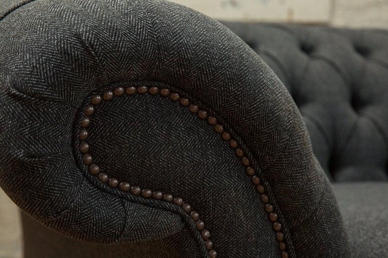Chesterfield XXL 3-zits sofa in grijs leder