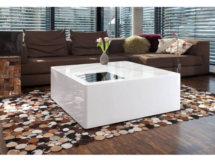 SalesFever Couchtisch Couchtisch mit Stil, Schwarzglas Quadrat: Eleganlt