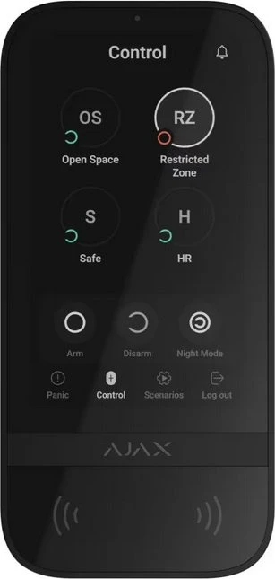 Ajax Systems KEYPAD WRL TOUCHSCREEN/ASP BLACK 58454 (DE, Kabellos) (58454.148.BL1)