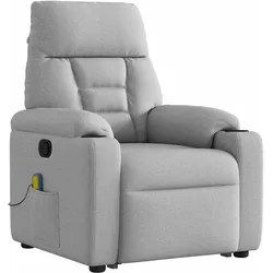 vidaXL, Massageliege + Massagesessel, Massagesessel mit Aufstehhilfe Wolkengrau Stoff