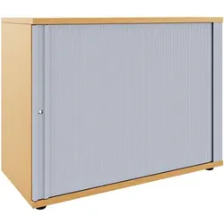 fm Büromöbel Querrollladenschrank 2 OH 100 cm braun, 100x78.1x44.2 cm