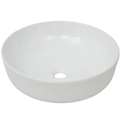Helloshop26 - Waschbecken 41,5 cm Durchmesser rund weiße Keramik 02_0002524