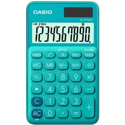 Casio, Taschenrechner, Taschenrechner SL310UCBU 10-stellig blau (Batteriebetrieb, Solarenergie)