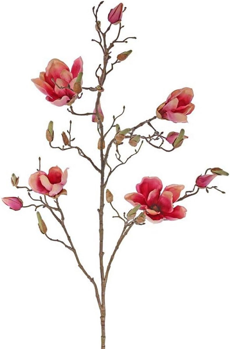 Decoratieve Kunst Magnolia Tak in Magenta - 107 cm Hoog