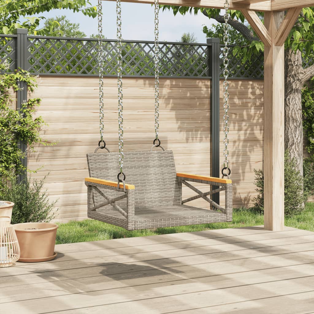 vidaXL Balancelle gris 63x62x40 cm résine tressée