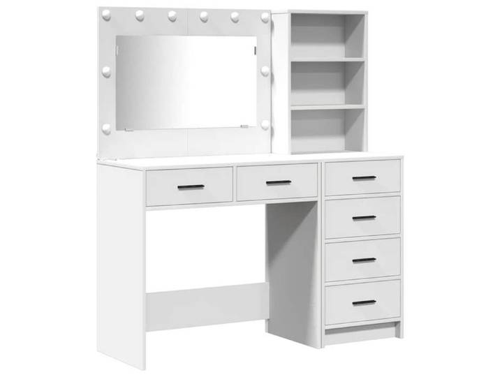 En solde  Coiffeuse moderne Table de Beauté pour femmes Blanc 78.5x41x135 cm Bois d'ingénierie A123