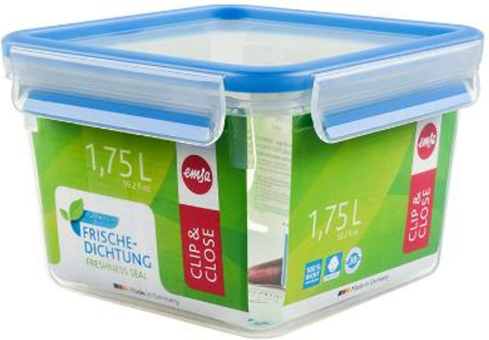 Emsa CLIP & CLOSE Vershoudbox, vierkant, 1,75 liter