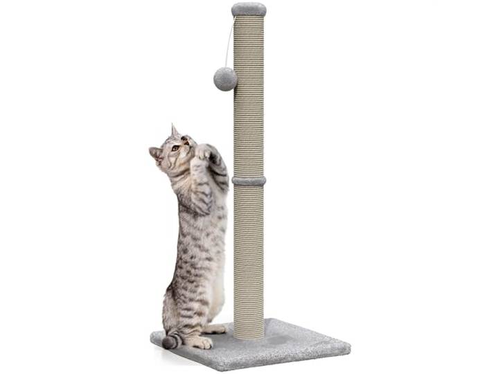 Avalo Krabpaal met Speelballetje - 36x36x74 - Lichtgrijs - Krabpaal voor Katten